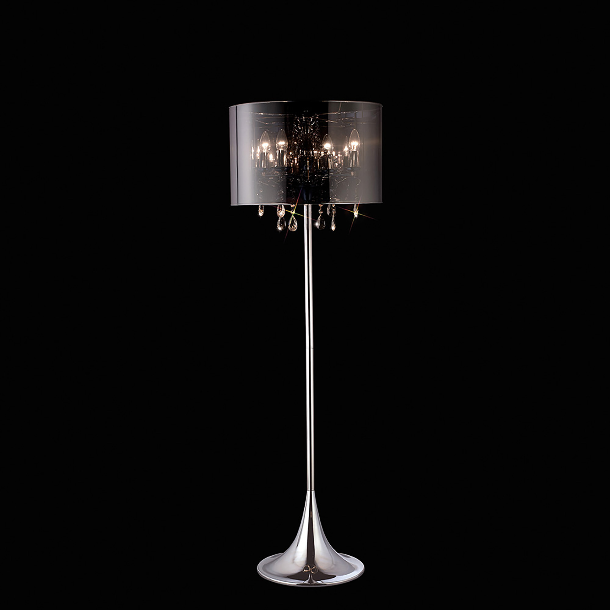 IL30463  Trace Crystal 149cm Floor Lamp 4 Light